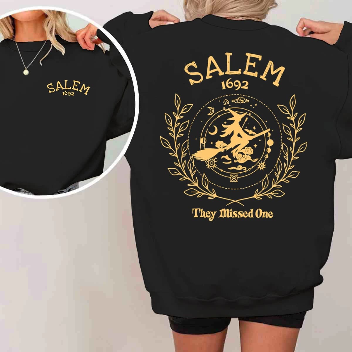 Halloween Witch Salem 1692 Parts A Women's Sweatshirt Oversize Long sleeve Autumn Pullover for Halloween holidays