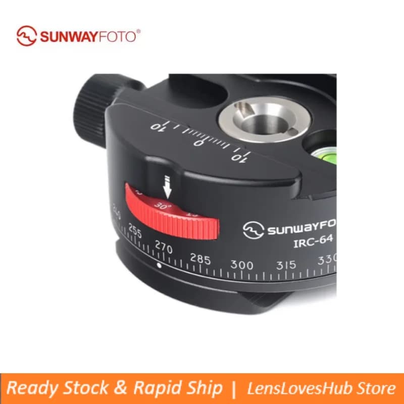 SUNWAYFOTO IRC-64 4, 8, 12, 24 Detent Click Stop Arca Treppiede Testa Indicizzazione panoramica Rotatore Morsetto a sgancio rapido
