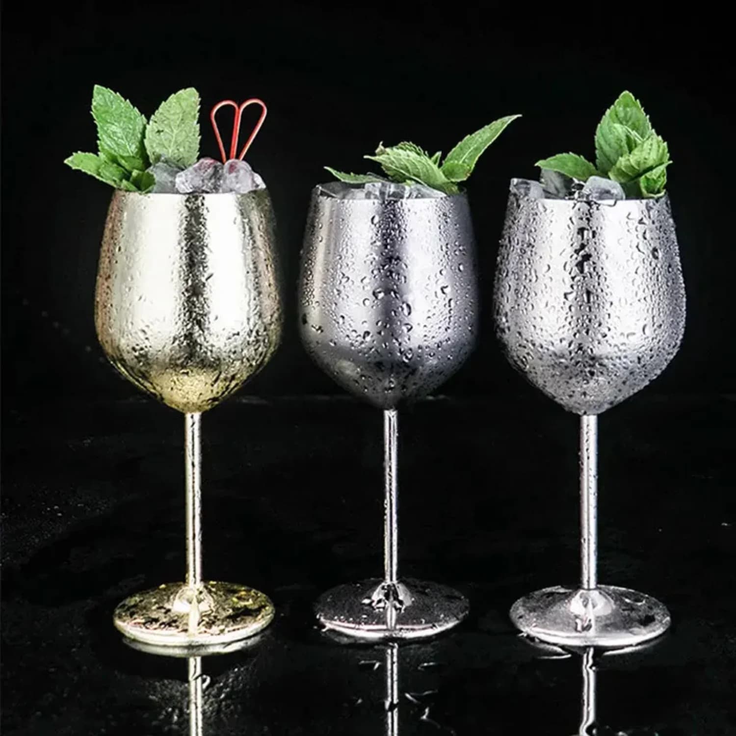 Calice creativo in acciaio inossidabile Club Tazza di vino rosso in metallo Ristorante di lusso Bicchiere da cocktail Accessori per bicchieri per feste di nozze
