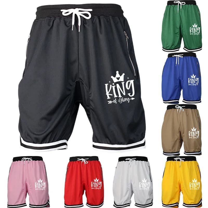 Fashionable hip-hop sports shorts casual loose in breathable mesh for men's summer sports fitness basketball