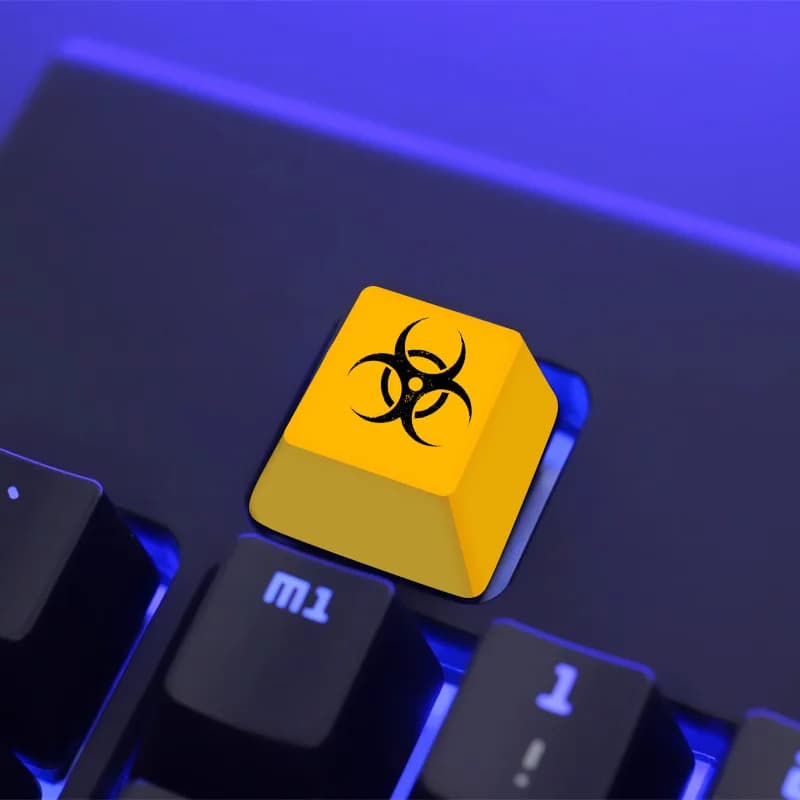 Copritasti personalizzati 1pc Copritasti Biohazard Umbrellla PBT Copritasti in metallo Tastiera meccanica