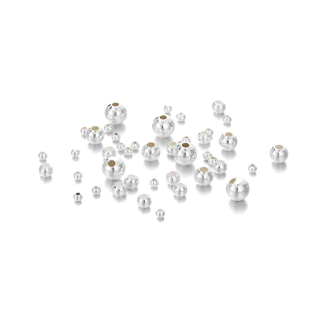 2-5MM 925 Sterling Silver Round Beads Spacer Beads risultati dei monili accessori perline d'argento per la creazione di gioielli della collana del braccialetto