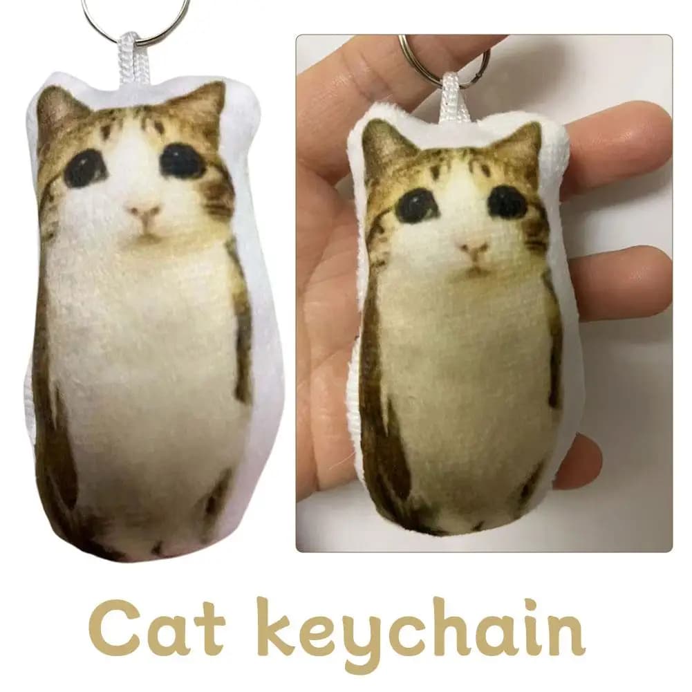 1/2 Pezzi Portachiavi Peluche Gatto Meowl Carino con Suono, Morbido Animale Imbottito, Divertente Ciondolo per Borsa, Regalo per Amici
