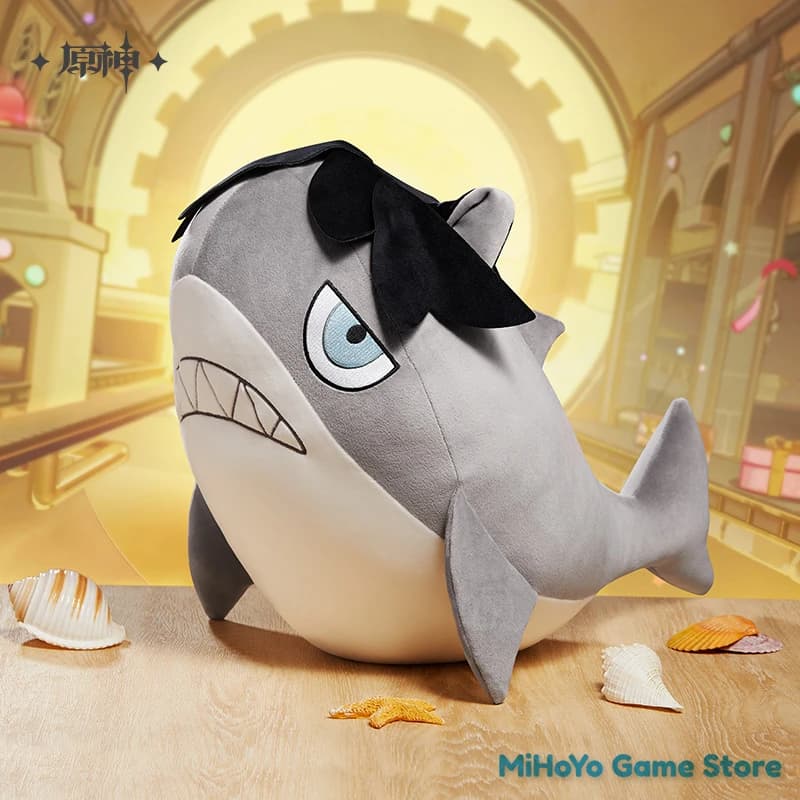 [Genshin Impact] Cuscino Wriothesley Serie ufficiale a tema animale Cuscino bambola Originale peluche Squalo Prop Confortevole uso quotidiano