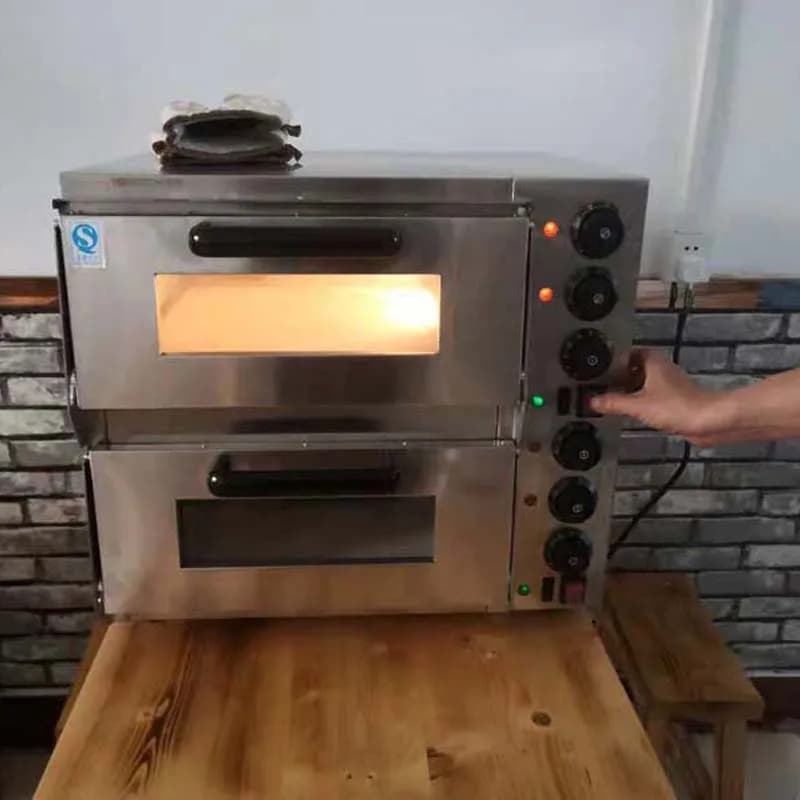 New Electric Double Deck Oven Commercial Bakery Equipment for Cake Bread Pizza Baking Automatic Stone Baking Equipment
