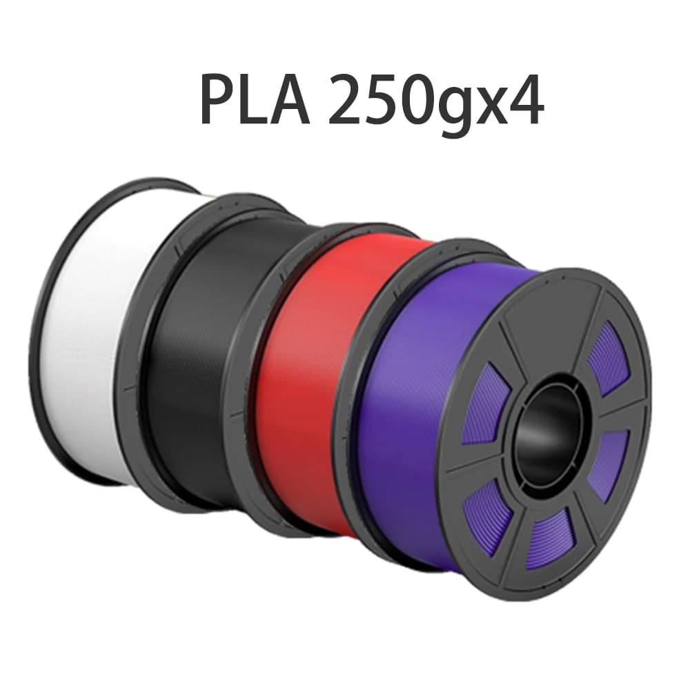 Filamento PLA 250g 500g 1kg 1.75mm per Stampante 3D, PLA Bianco Nero Rosso Viola 250gx4, Precisione Dimensionale ±0.02mm