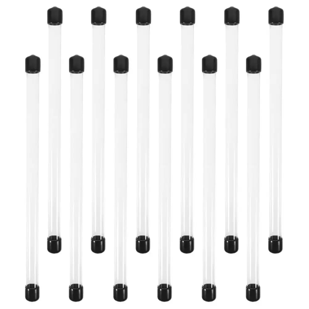 Set di 12 Tubi in Acrilico PVC per Bastoncini d'Incenso, Leggeri e Compatti, Rotondi con Coperchio, per Conservazione Portatile di Incenso, Viaggi e Hotel