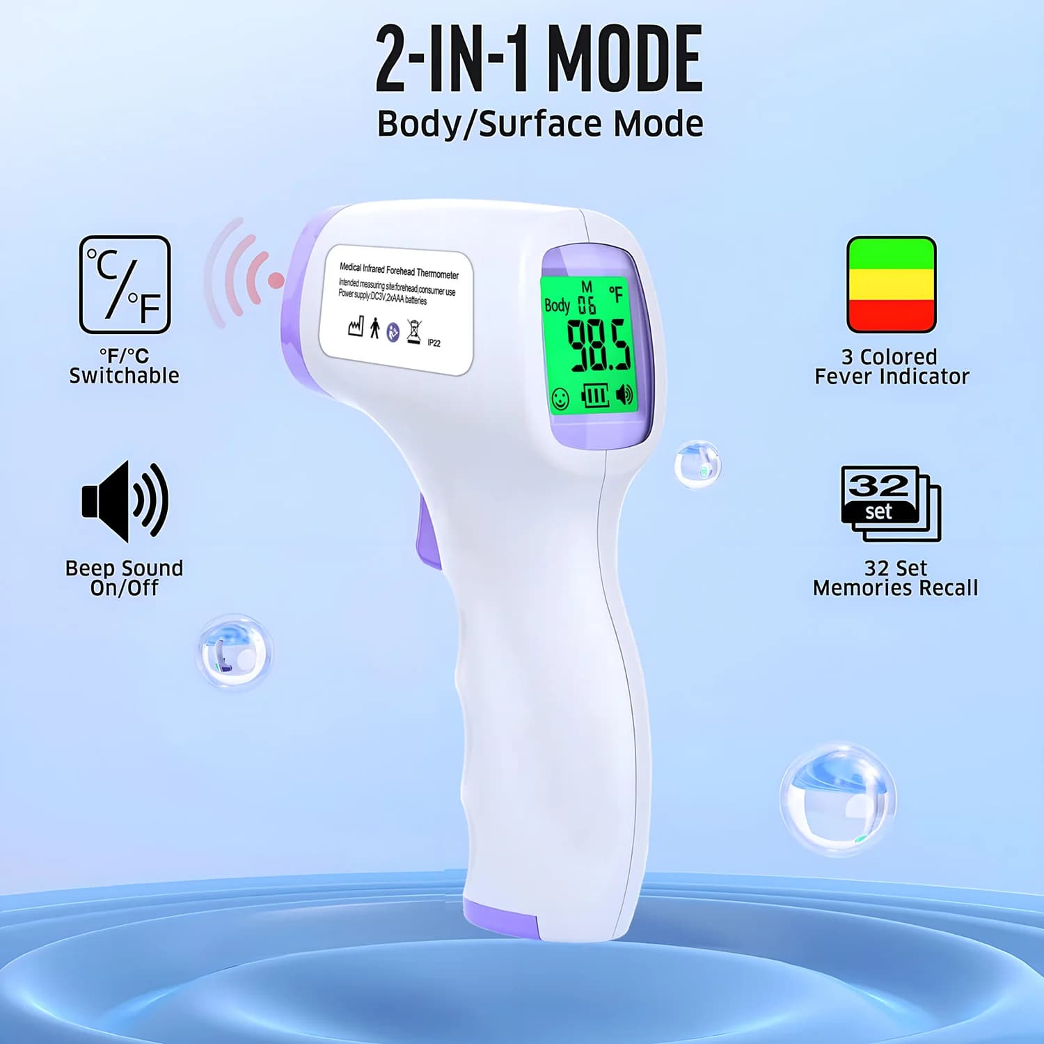 Digital infrared thermometer Contactless fever thermometer for the body on the front or portable medical pulse oximeter for finger