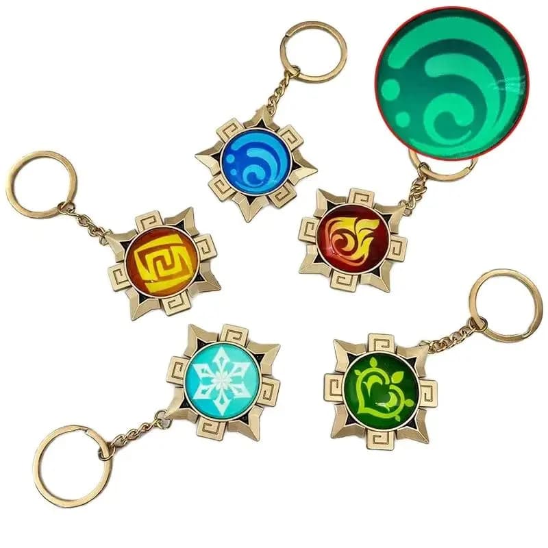 Gioco Impact Vision Fontaine Water God Focalors Lyney e Lynette Portachiavi Luminoso 7 Elementi Occhio di Dio Originale Giocattolo Portachiavi