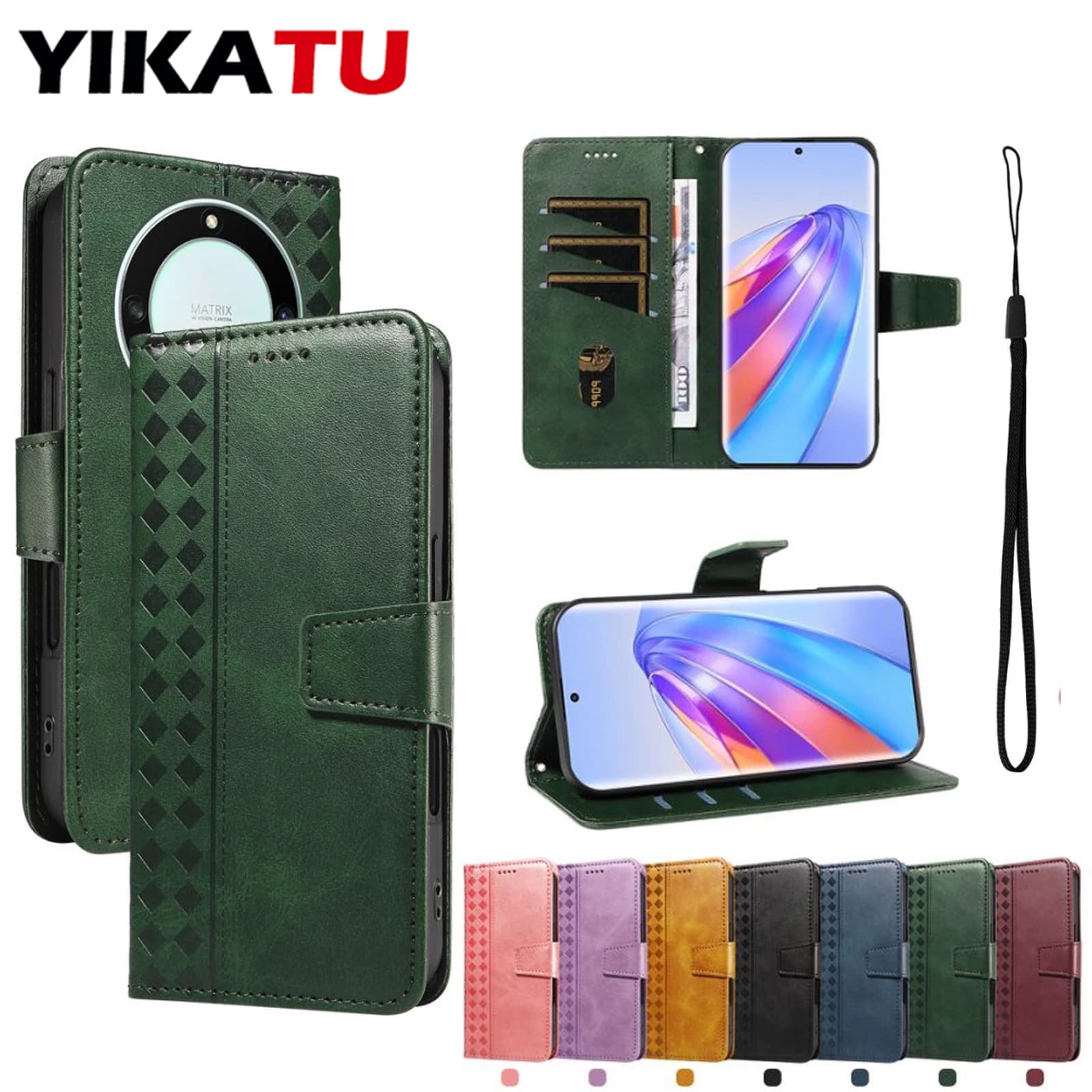 Custodia a Portafoglio per Huawei Honor X60 Pro 5G X50i X50 X40 X30i X30 X9C X9B X9A X9 X8C 4G X8B X8A X8 X7C X7B X7A X7 X6B X6A X6 X5 Plus