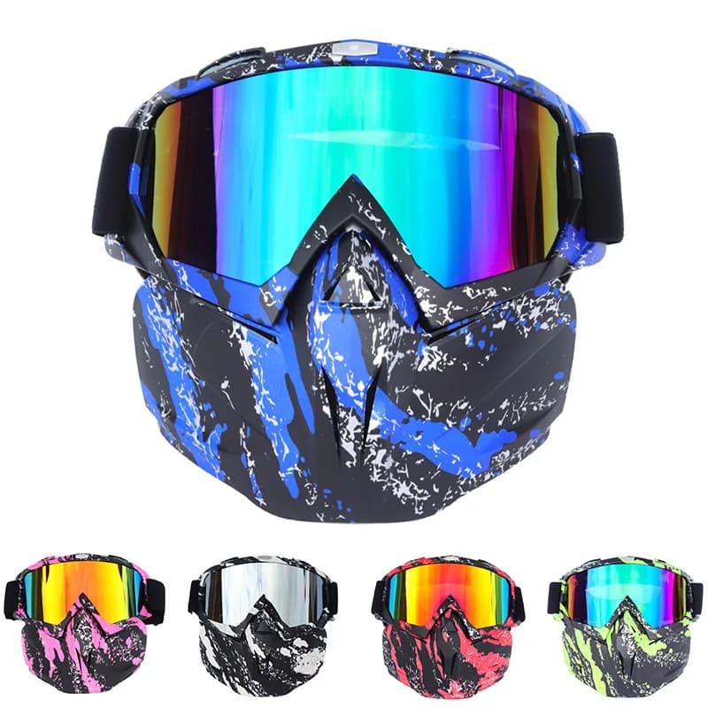 Off-Road Motorcycle Goggles Detachable Face Shield Glasses Adult Ski Motocross Riding Eyewear