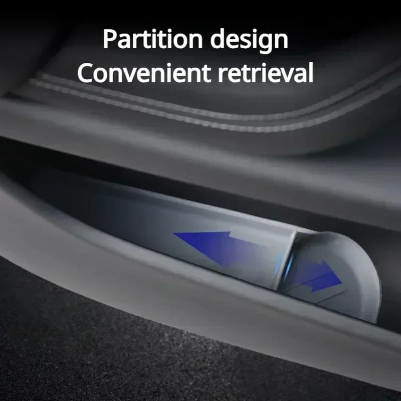 Scatola portaoggetti per porta anteriore per Tesla Model X 2022-2025 Accessori auto Maniglia per porta Ombrello Vassoio Organizzatore Pad in silicone impermeabile