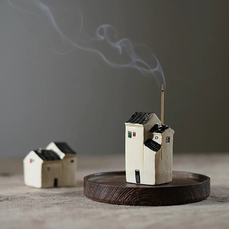 Creativo piccolo bastoncino di incenso in ceramica fatto a mano base di incenso bruciatore di incenso in legno di agar ornamento del vassoio domestico