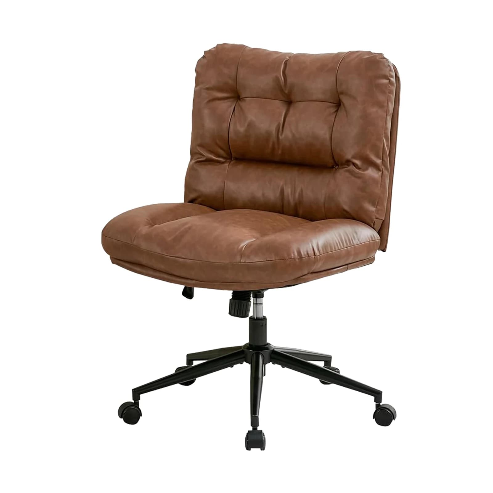 Sedia da Ufficio Ergonomica con Seduta Larga, Rivestimento in Ciniglia, Doppio Cuscino Spesso, Rotazione a 360° ° Sedia da Scrivania Girevole Regolabile in Altezza per Casa