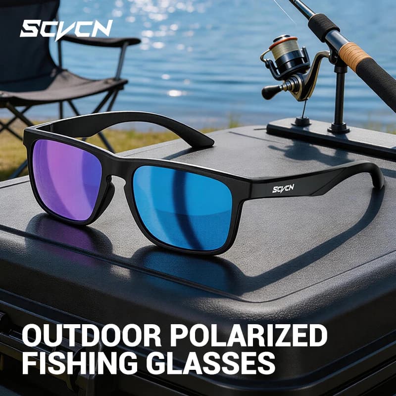 SCVCN Polarized Fishing Sunglasses Beach Ocean Sea Fishing Outdoor Cycling UV400 MTB Sunglasses Bicycle Sports Hiking Eyewear