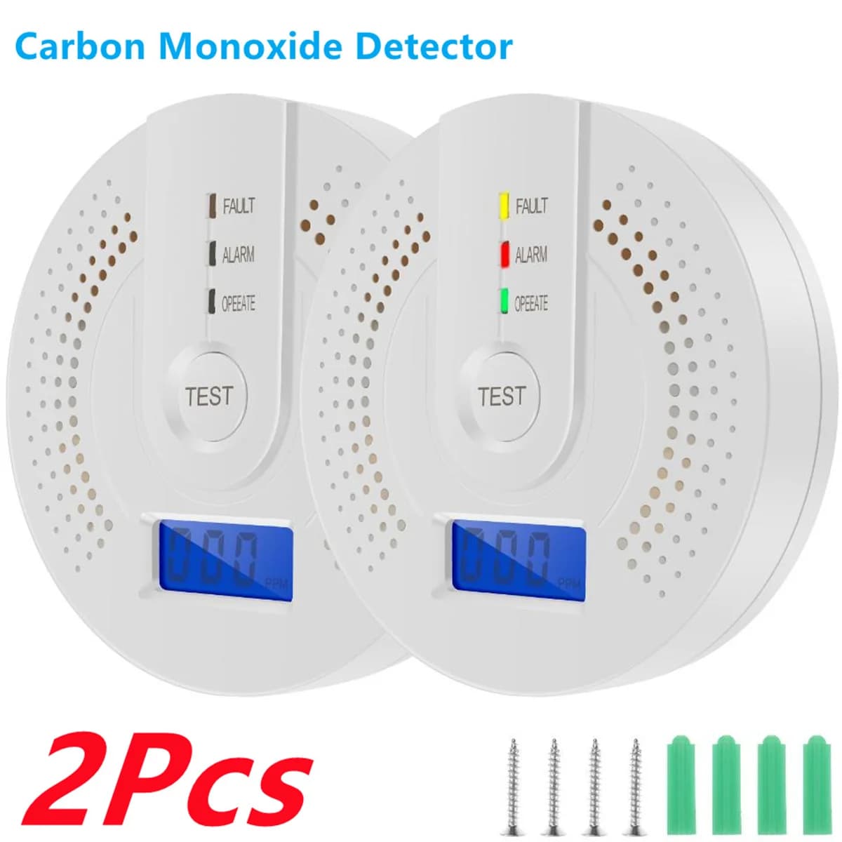 High Sensitivity Carbon Monoxide Detector CO Alarm Electrochemical Sensor LCD Display 85dB Loud Warning Detector for Home RV
