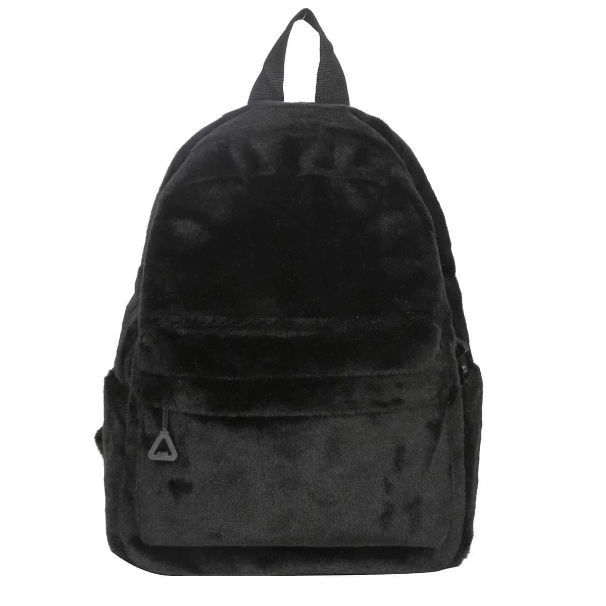 Nuova moda donna zaino in pelliccia ragazza autunno e inverno zaino femminile graffiti peluche zainetto