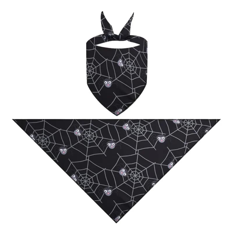 2pcs Halloween Pet Bandana Universal Triangle Bib Scarf For Dogs Cats Ghost Festival Party Cosplay Decorative Neck Collar