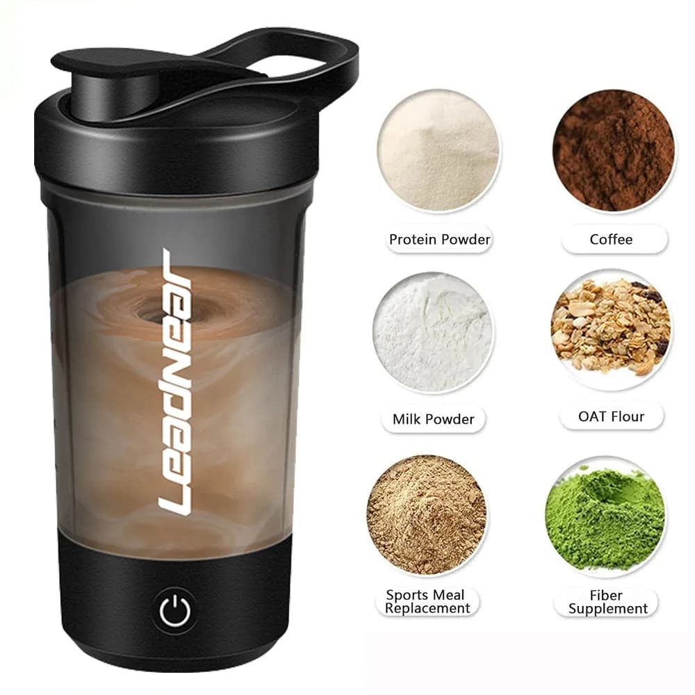 450 ml USB Portable Whey Protein Shake Bottle Fully Automatic Shaking Cup BA Gym Charger Free Cocktail Mixer