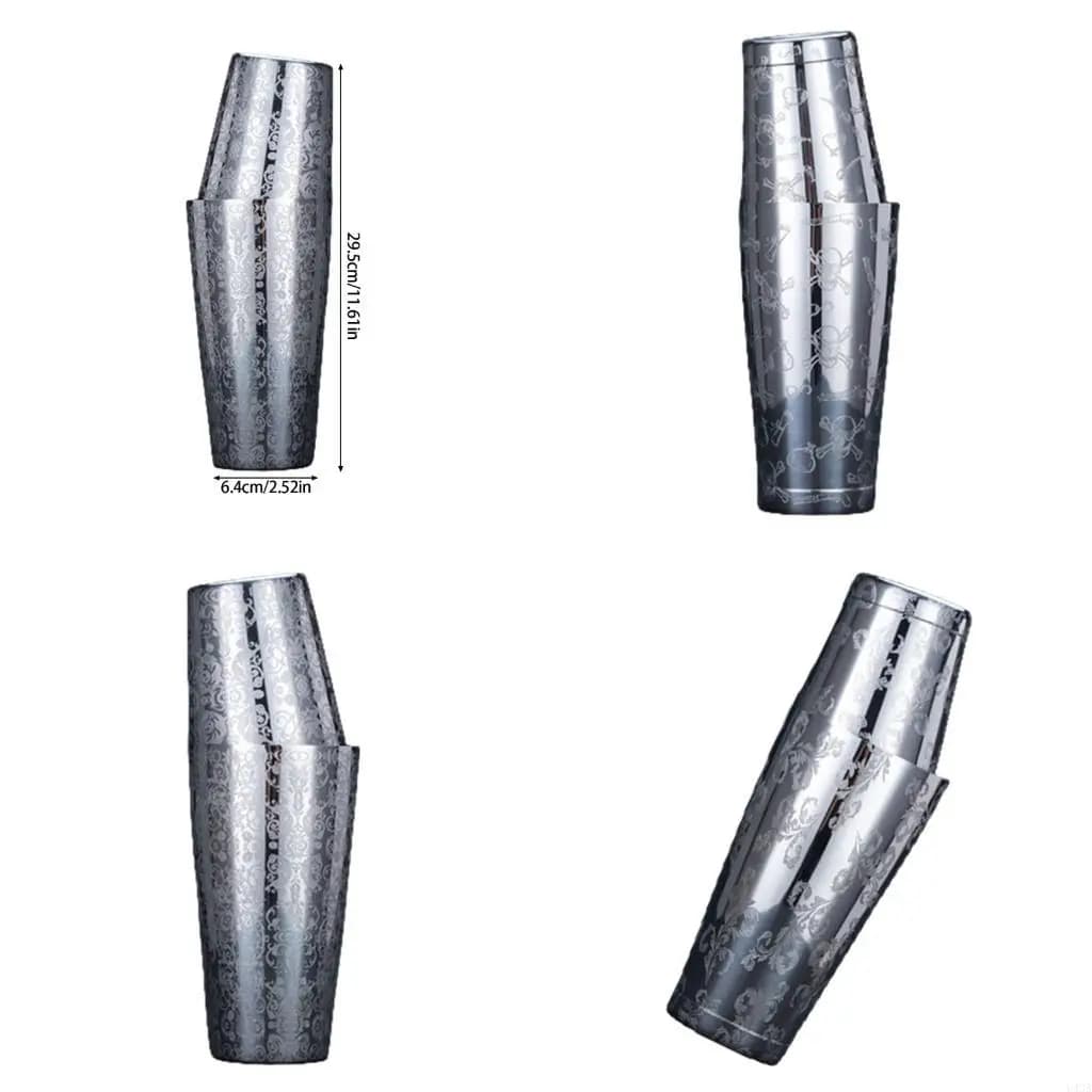 L43A 304 Stainless Steel Bartenders Shaker Ergonomic Grip Cocktail Mixer Professional Bartending Tool Mixing Tins Set