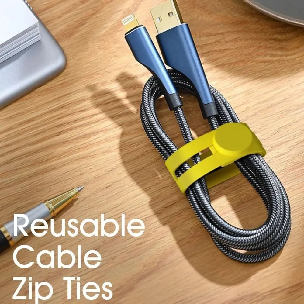 35 Pezzi Fascette in Silicone Flessibili con Fibbia, Organizzatore di Cavi Riutilizzabile, 7 Colori Misti, Clip per Cavi