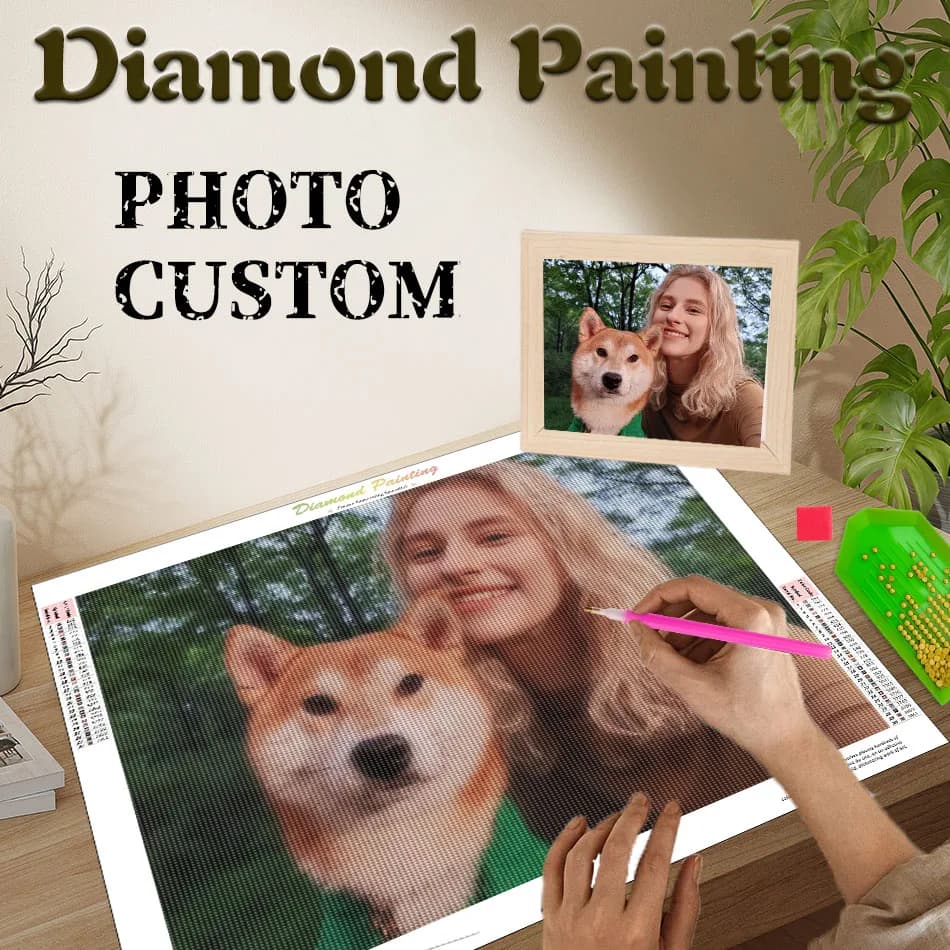 Pittura Diamantata Personalizzata con Foto, Arte Murale Fai-da-Te, Arte Diamantata Personalizzata, Regalo Unico Personalizzato