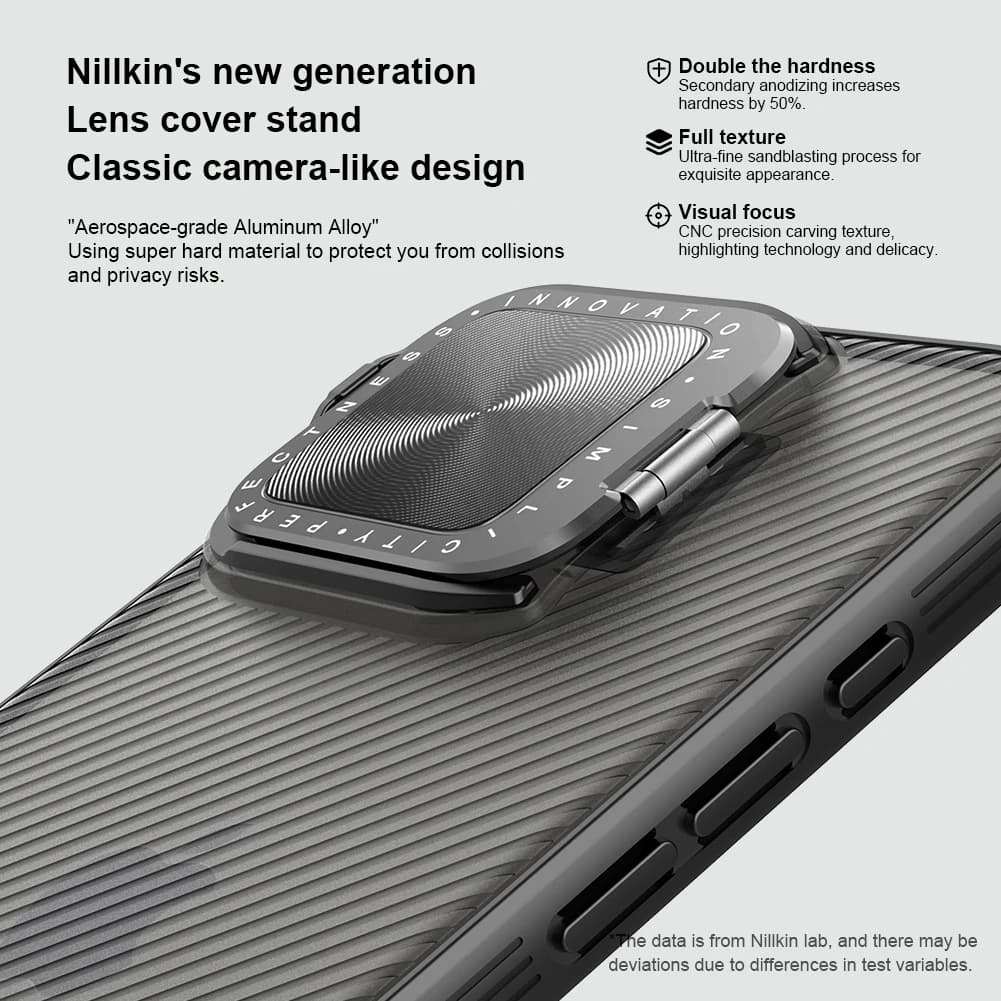 Nillkin per Apple iPhone 16 Pro Max / 16 Pro Cover CamShield con Protezione per Fotocamera e Supporto Integrato