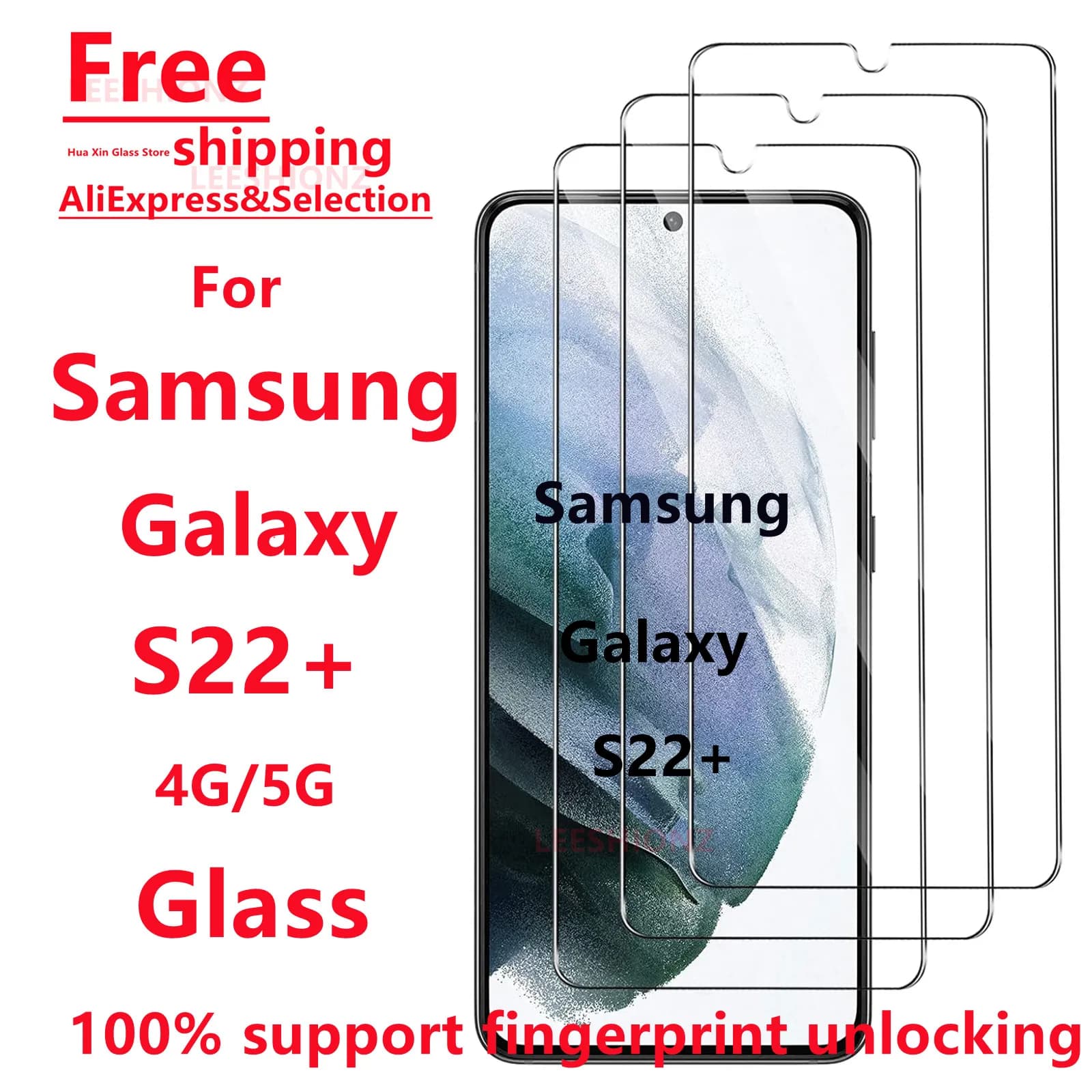 1/4 pezzi di protezione per lo schermo in vetro temperato per Samsung Galaxy S22+ - Protezione per smartphone adatta per la serie Samsung S22+