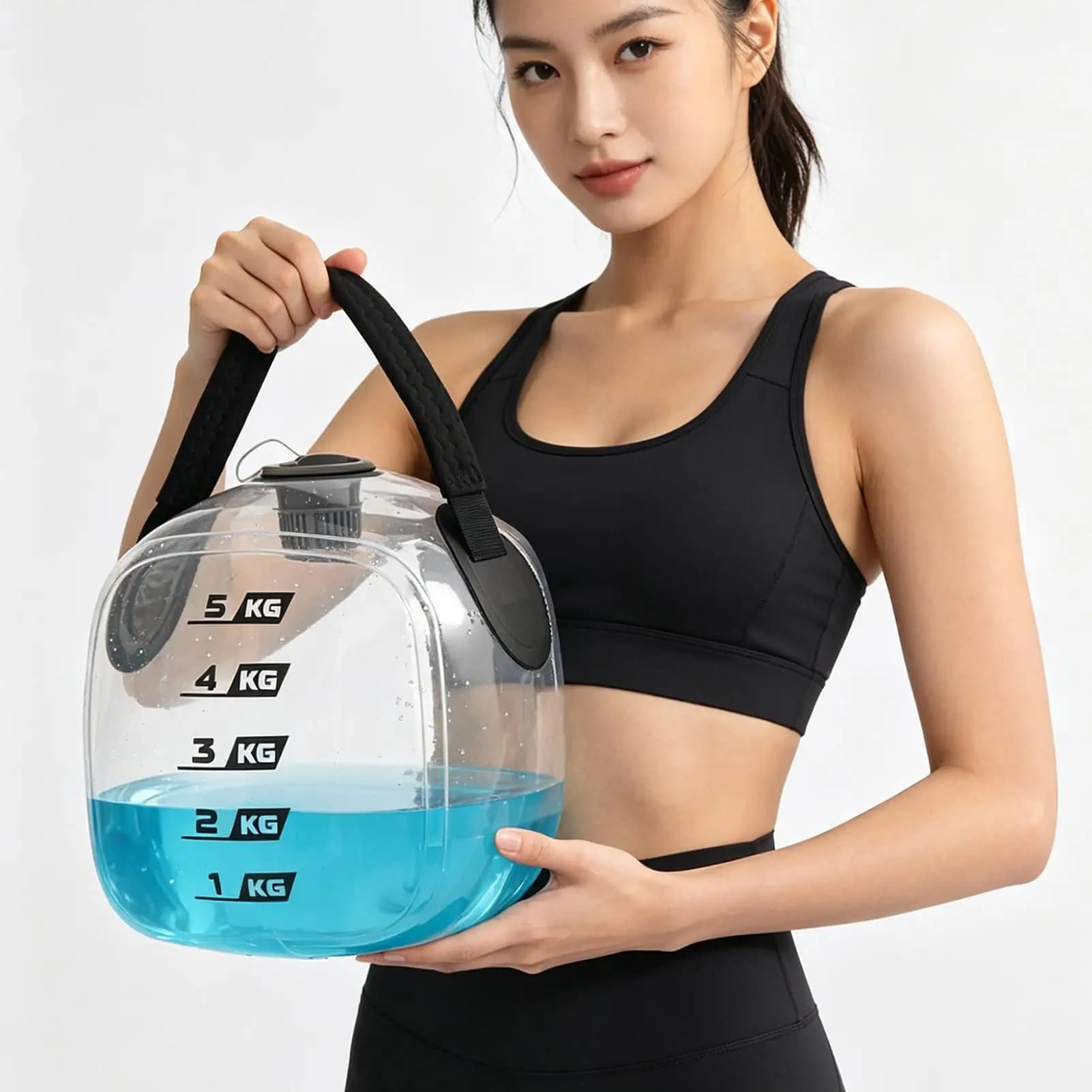 Water Kettlebell 5KG refillable hydration bladder Transparent PVC training bag Weight Clear Strength Training Kettlebell