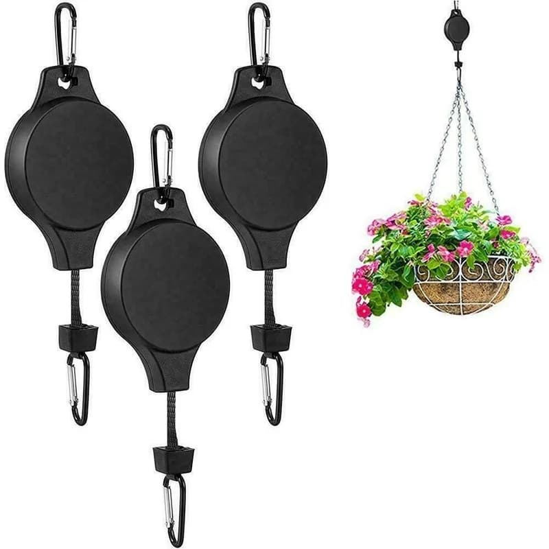 Gancio per Piante Retrattile, Supporto per Vasi di Fiori, Gancio Multifunzionale per Gabbie di Uccelli, Accessori per Giardinaggio Casa e Balcone