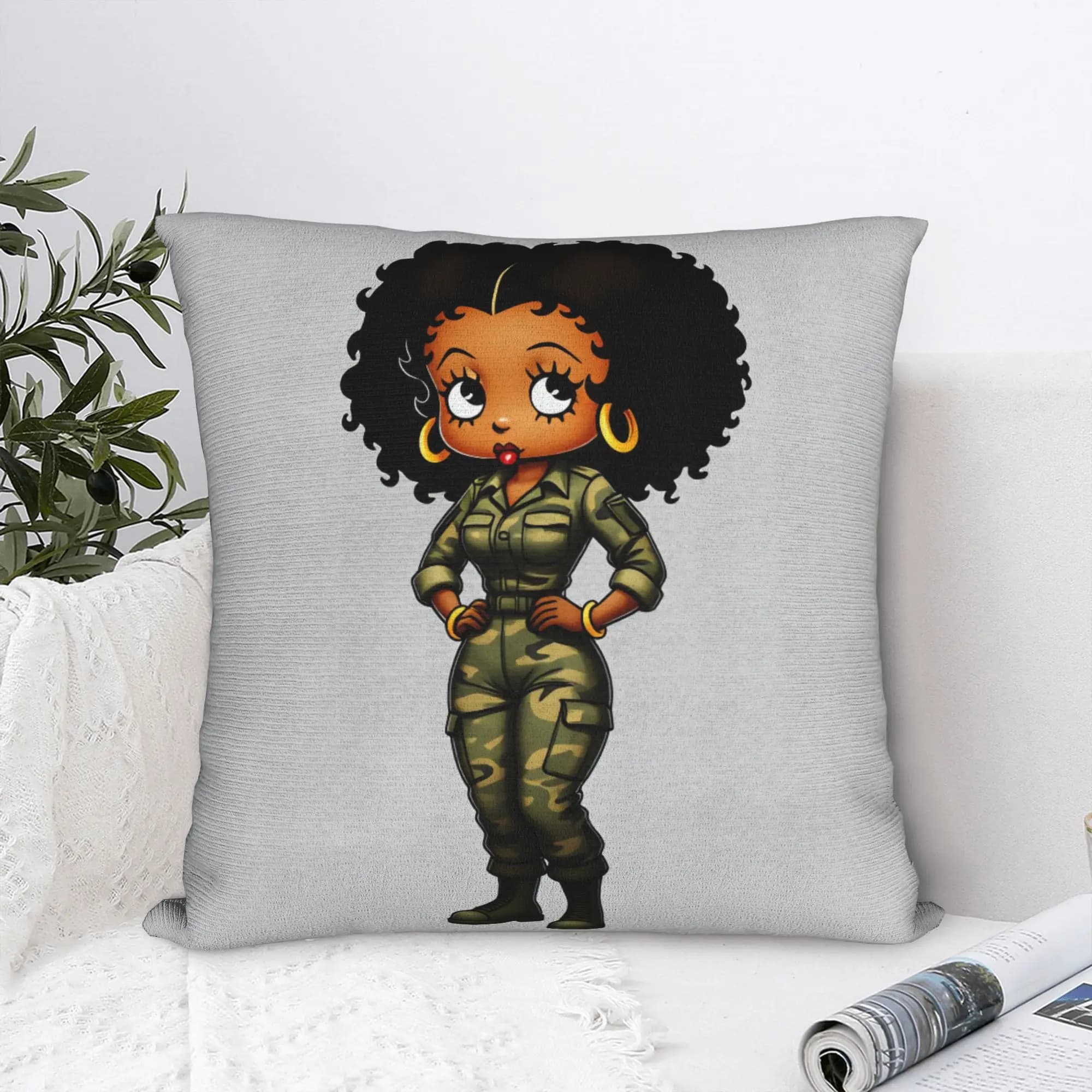 Federa per cuscino Cartoon Lady B-Bettyeds Boops, federa per cuscino Kawaii, federe quadrate per divano, auto, decorazioni per la casa