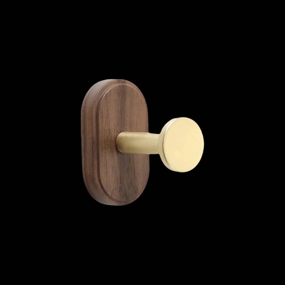 Space Saving No Drilling Suction Cup Hook Solid Wood Reusable Wood Hook Walnut Finish Heavy Duty Wall Mount Hook Door Hanging