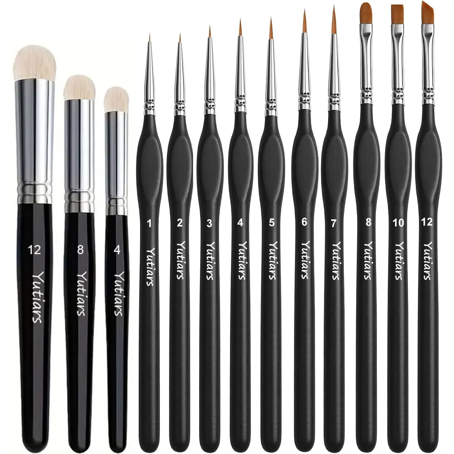 Yutiars Miniature Paint Brushes Drybrush-3/6/10/13pcs Micro Detail Paint Brush Set,Small Fine Detail Brushes for Acrylic,Waterco