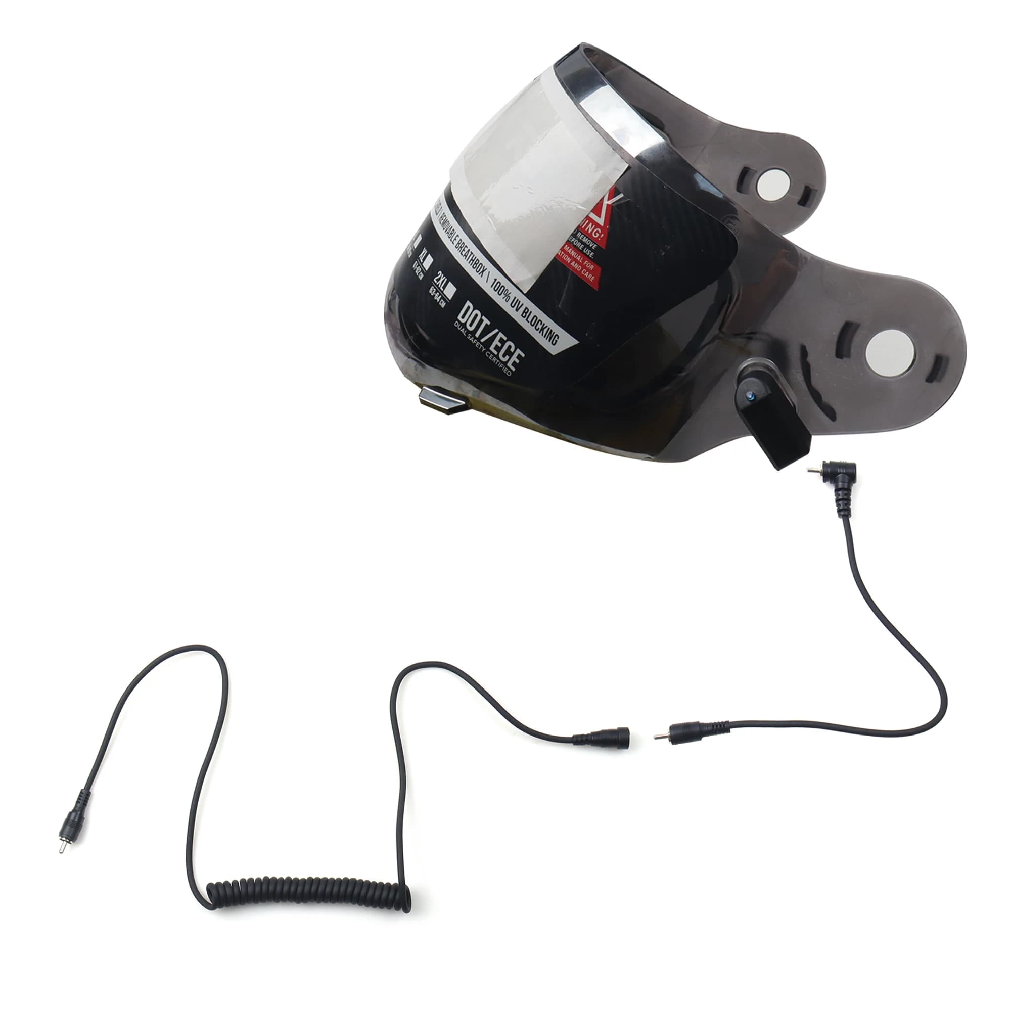 【LANO】 Connettore RCA maschio-femmina / maschio angolato con clip di bloccaggio, cavo resistente al freddo per pellicola riscaldante per casco da moto