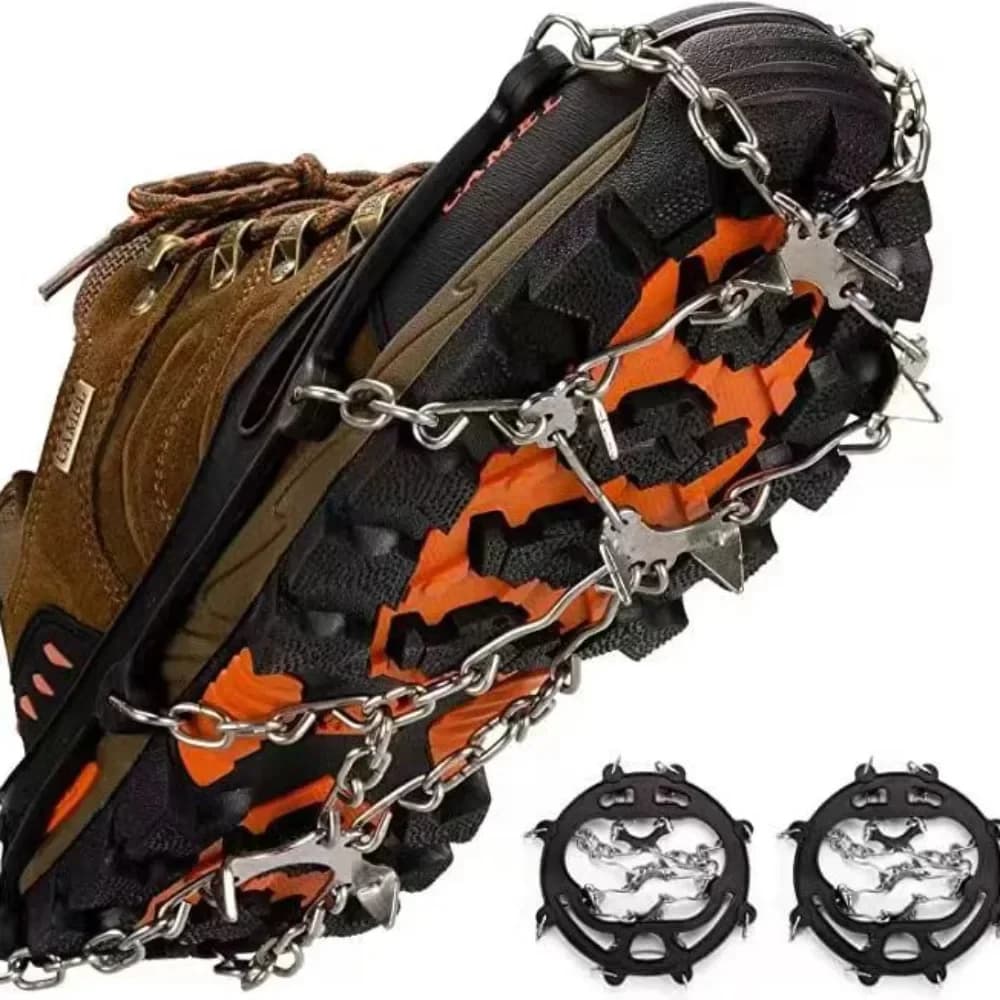 Pinza da ghiaccio Spike per scarpe Antiscivolo Inverno Escursionismo all'aperto Arrampicata Spikes da neve Ramponi Tacchetti Artigli a catena Impugnature Copri stivali