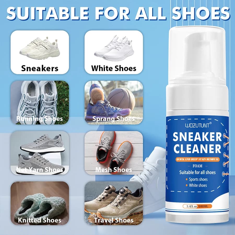 Detergente per scarpe da ginnastica Scarpe bianche Scarpe in pelle Decontaminazione Schiuma sbiancante Mousse per scarpe Prodotti per la cura della pulizia dello sporco e delle macchie gialle