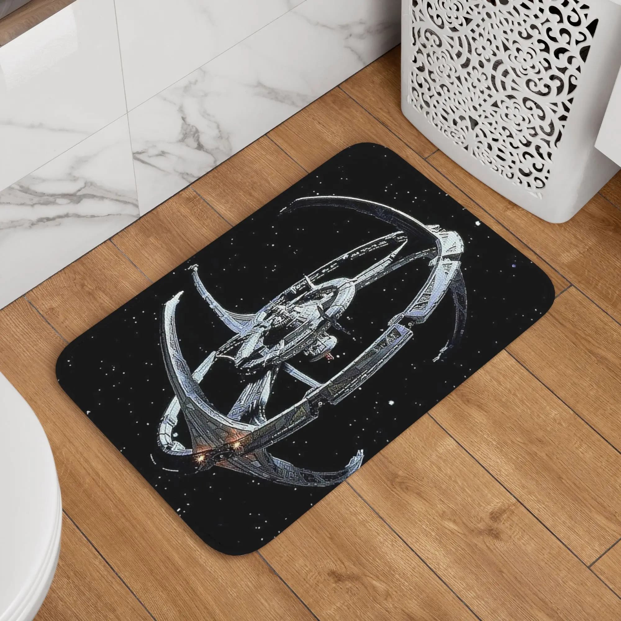 Tappetino con logo Deep Space Nine di Star Trek, tappeto raschiante per sabbia, tappetino per cucina, ingresso, casa, balcone, tappetini per pavimento
