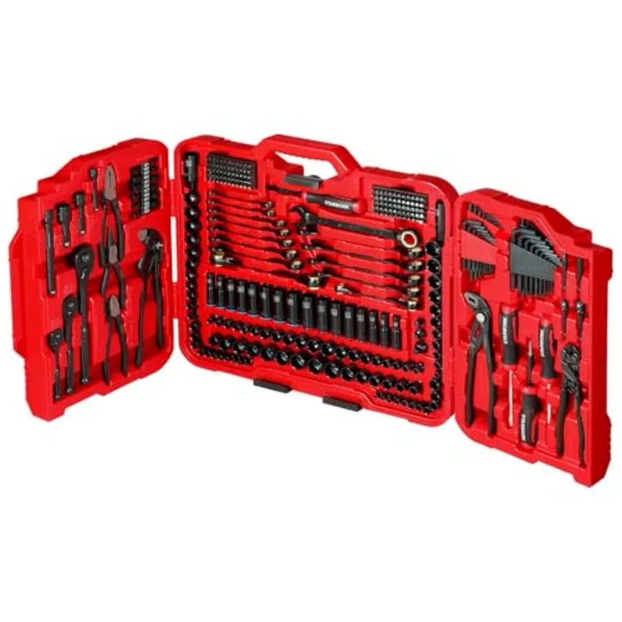 Set di Attrezzi Meccanici da 312 Pezzi e Set di Chiavi a Bussola Professionali con Pinze e Chiavi SAE/Metriche