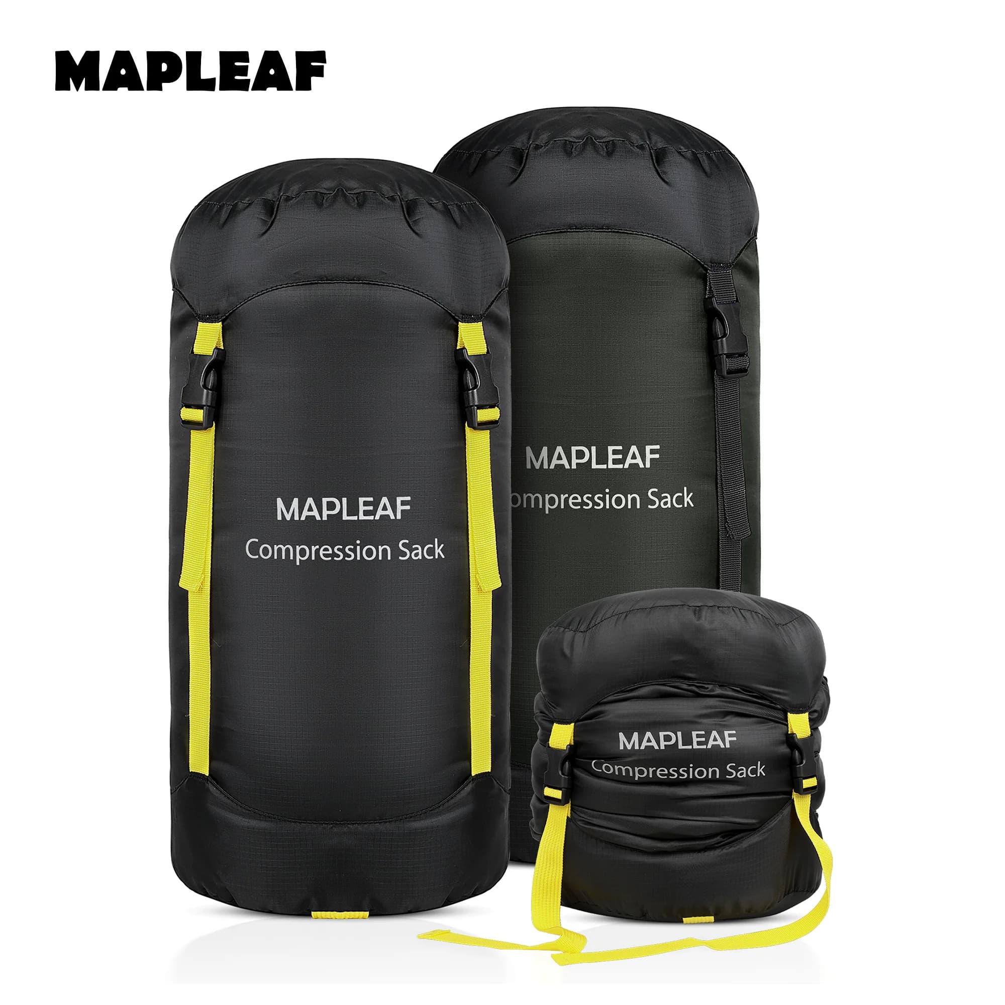 Sacca di Compressione MAPLEAF per Sacco a Pelo, Sacchi di Compressione Impermeabili, Sacca Super Resistente per Campeggio e Escursionismo