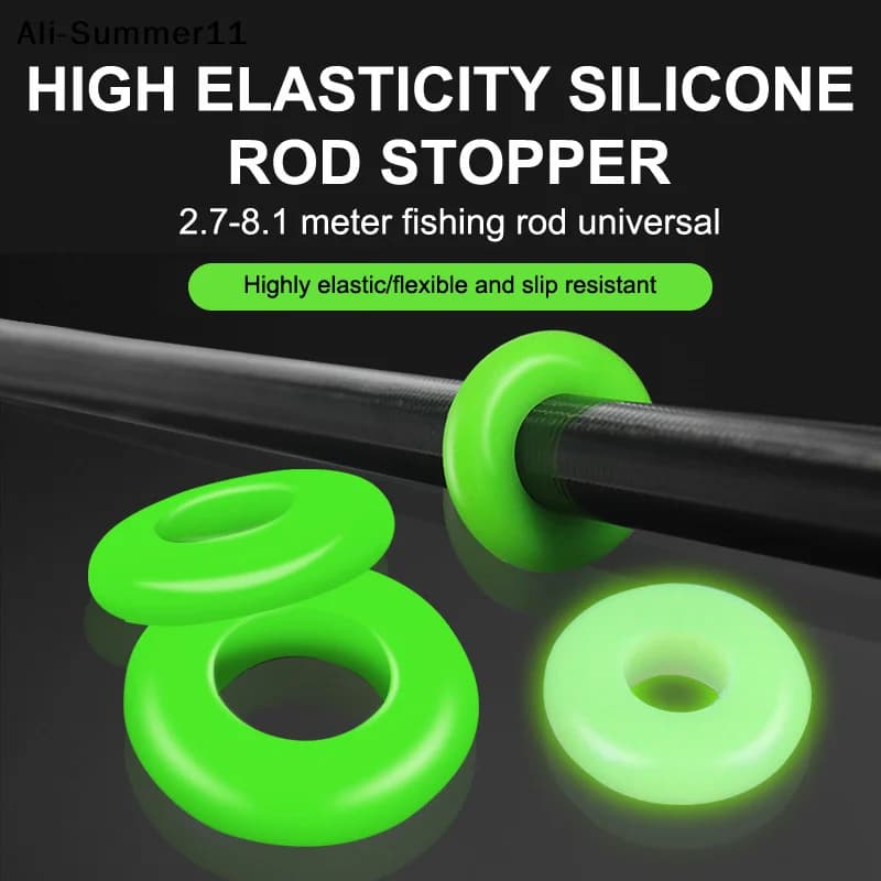 【NpA】10 Pezzi Anelli in Silicone Antiscivolo per Canna da Pesca, Fermacanna, Supporto per Canna, Clip Antiscivolo per Manico