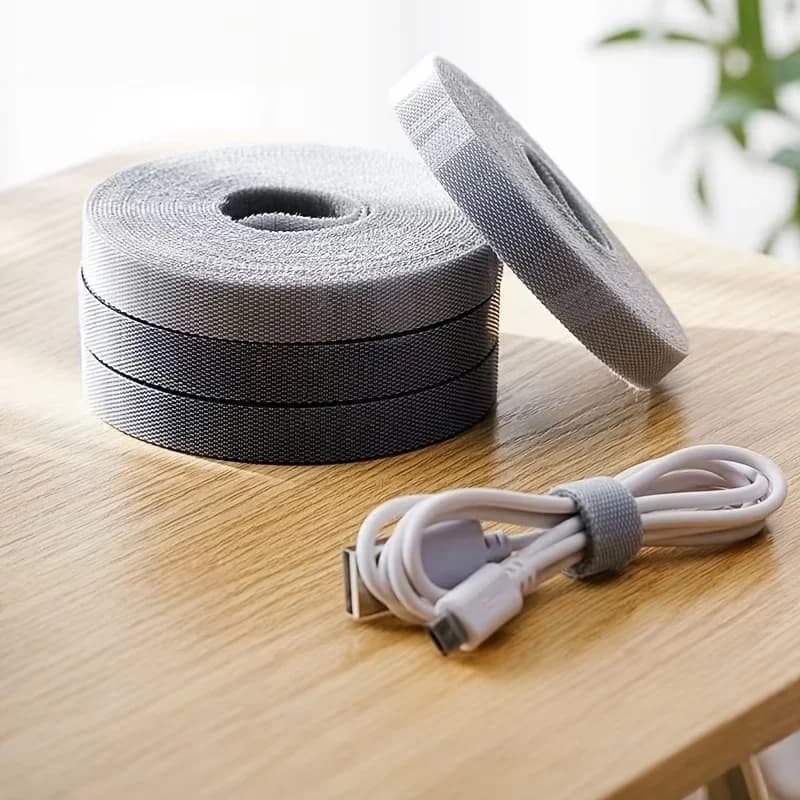1PC 5m/196.85inch Cable Organizer Wire Management Cable Fixing Tie Straps Desktop Cable Management