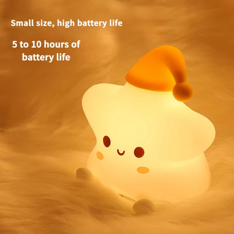 Cute Star Night Light,Touch-Control Dimmable Bedside Lamp,Timer Desk Lamp,Chargeable.Mood Lighting Home Decor,Perfect Gift.