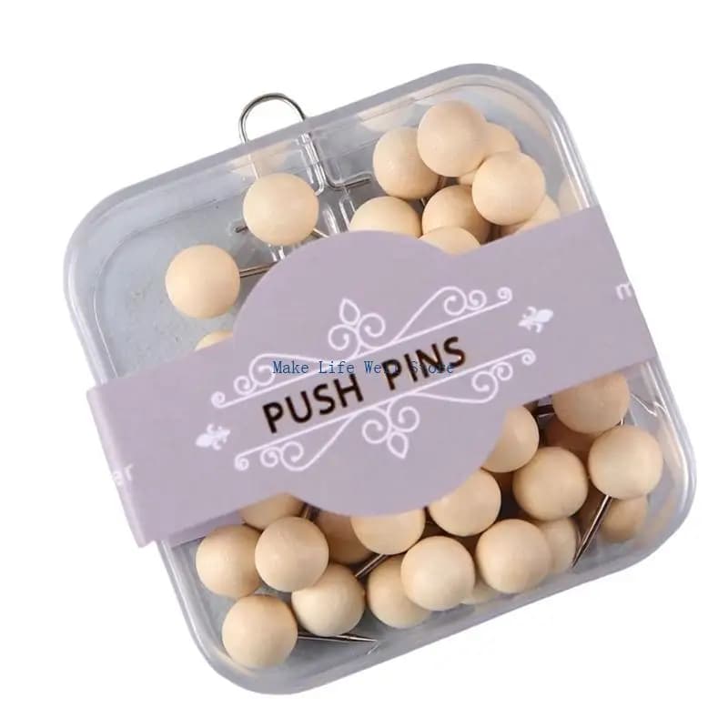 50pcs & Metal Push Pins Cork Board Pins Office Bulletin Board Pins Uprgades for Securely Fixing Paper & Photos