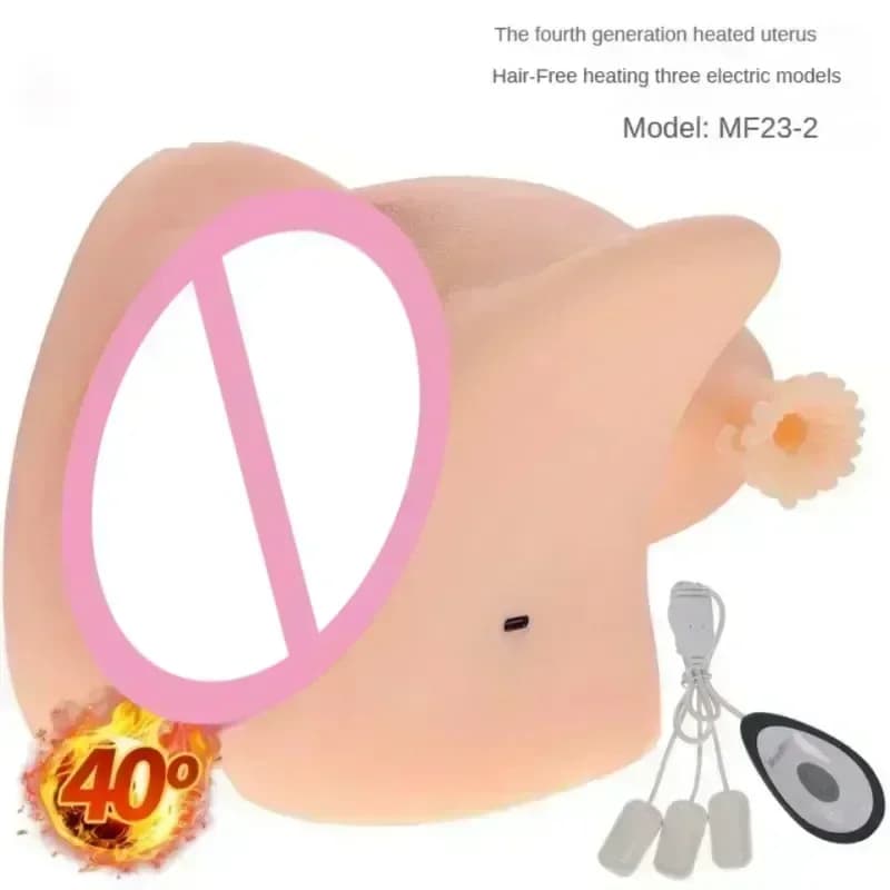 Donna Vagina Figa tascabile Masturbatore maschile realistico Calore reale Vagina Pelle realistica Vagina in silicone Giocattoli adulti del sesso per l'uomo 18+