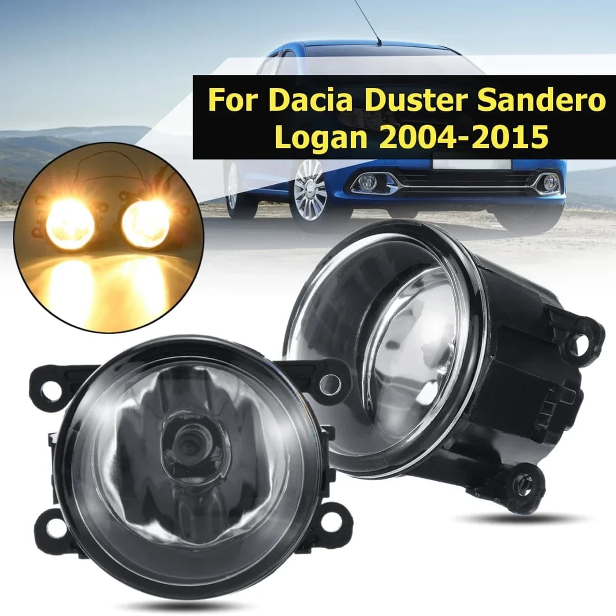 Paraurti anteriore alogene fendinebbia 55W 4300K gruppo fendinebbia per Dacia Logan Sandero Duster 2004-2015