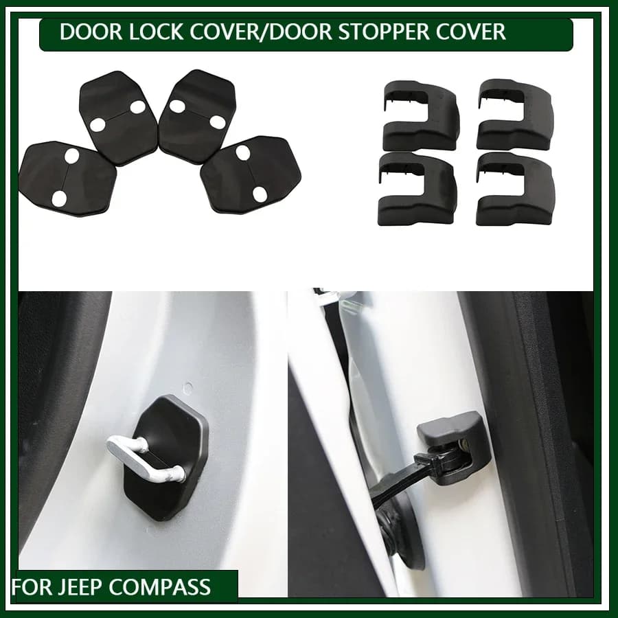 4/8PCS ABS Auto Porta Fermaporta Copertura Serratura Coperture protettive per Jeep Compass 2017 /Renegade 2015 2016 2017 Accessori