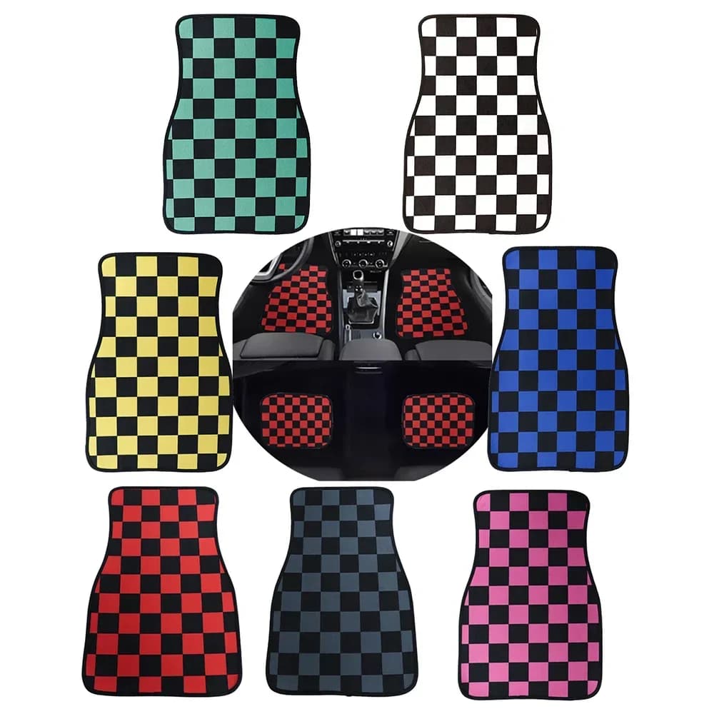 4 pcs JDM Racing Carpet Dame Vehicle Front Carpet Universal Carpets Non-slip Car Decoration