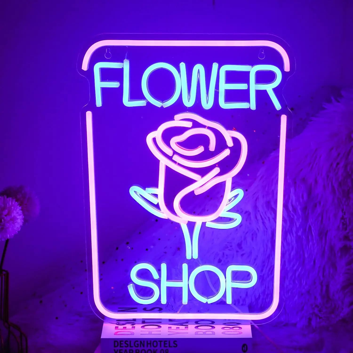 Insegna al Neon per Negozio di Fiori, Luce LED Dimmerabile USB per Vetrine, Decorazione per Fioristi, Balconi e Giardini