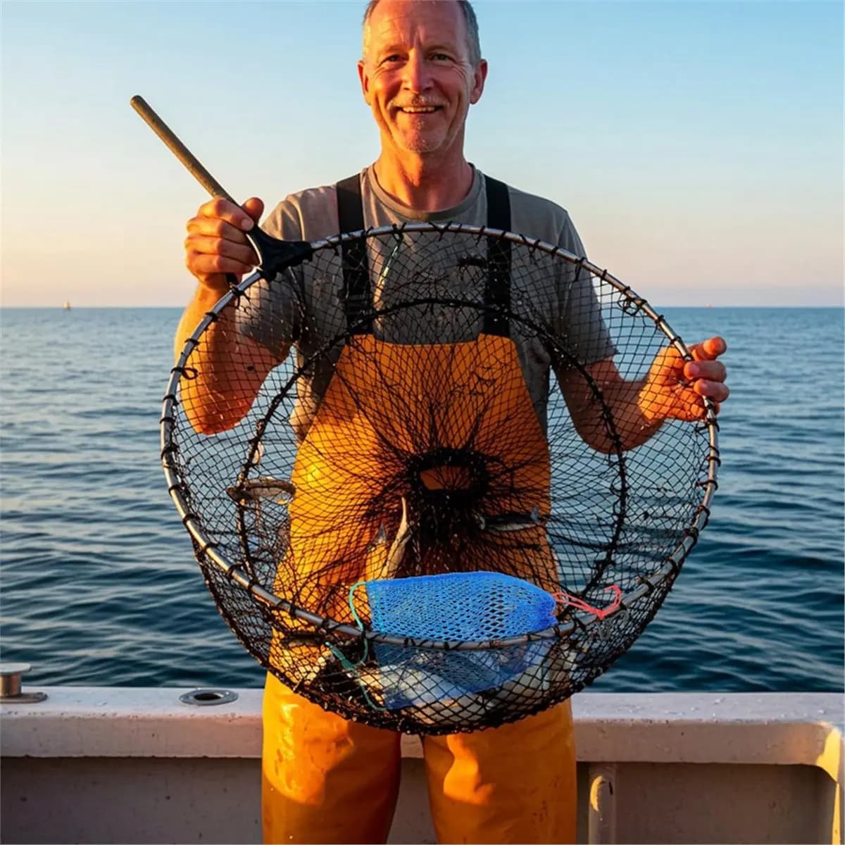 (ABHW) 6 Sacchetti per Esche da Trappola per Granchi con Chiusura, Trappola Portatile per Pesci, Rete per Granchi, Trappole per Esche, Rete per Gamberetti, Accessori da Pesca