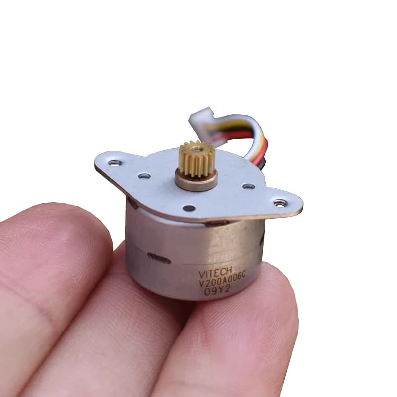 VITECH 20BY Mini 20mm Motore passo-passo rotondo Micro Motore passo-passo bifase a 4 fili 18 gradi 15 denti Ingranaggio in rame Stampante fai da te